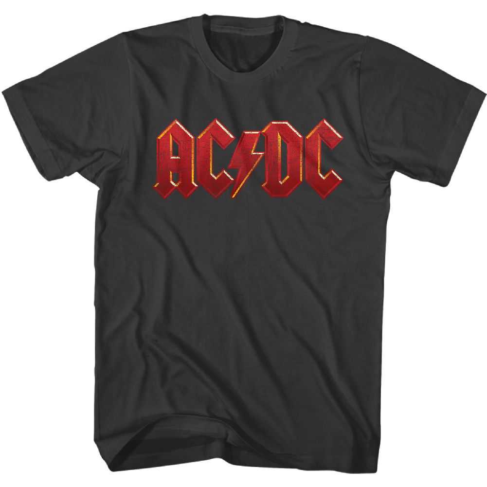 AC/DC Distress Red Adult Graphic T-Shirt - Retro Rock Music Clothing - Concert Lover Gift Idea