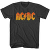 AC/DC Distress Orange Adult Graphic T-Shirt - Retro Rock Music Clothing - Concert Lover Gift Idea
