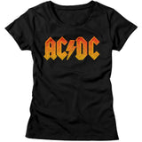 AC/DC Distress Orange Adult Graphic T-Shirt - Retro Rock Music Clothing - Concert Lover Gift Idea