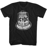 AC/DC Hells Bells Adult Graphic T-Shirt - Retro Rock Music Clothing - Concert Lover Gift Idea