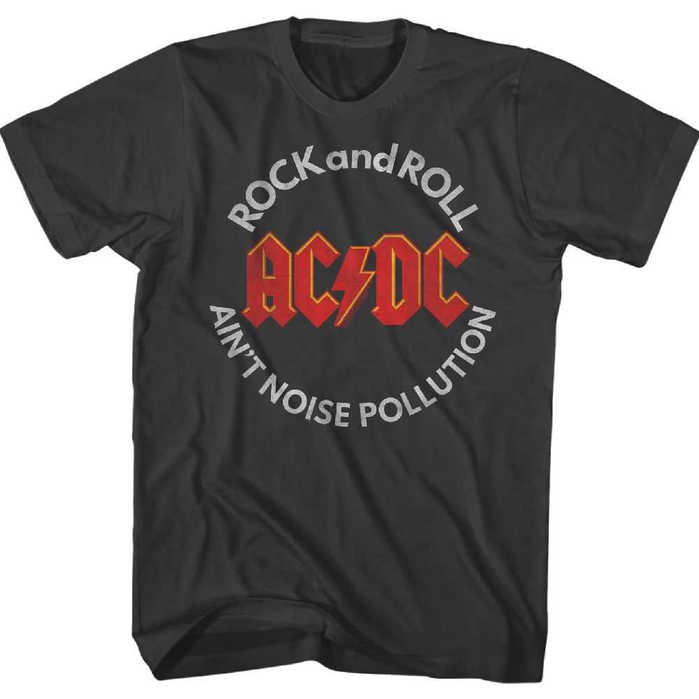 AC/DC Noise Pollution Adult Graphic T-Shirt - Retro Rock Music Clothing - Concert Lover Gift Idea