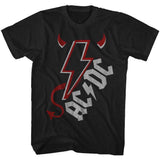 AC/DC Horns And Tail Adult Graphic T-Shirt - Retro Rock Music Clothing - Concert Lover Gift Idea