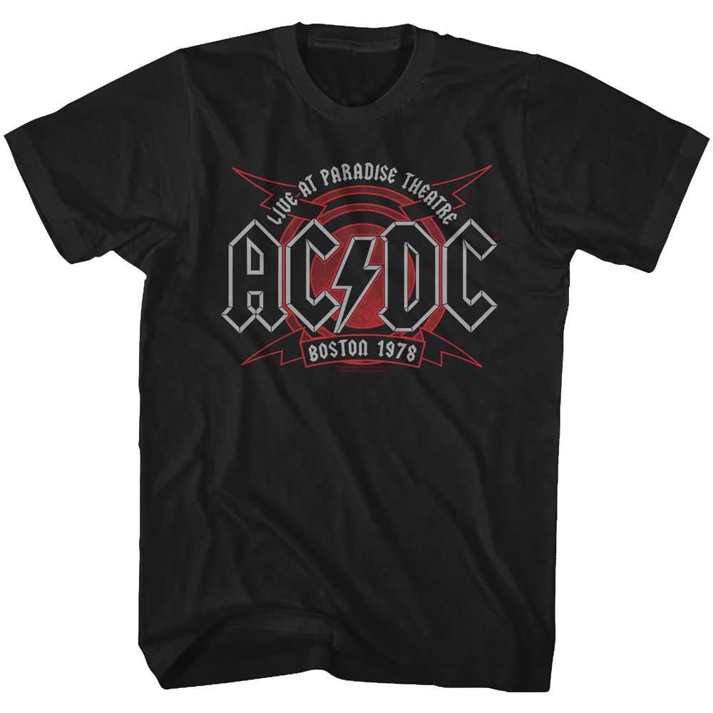 AC/DC Boston 1978 Graphic Tee - Vintage 70s Hard Rock Concert Apparel - Adult Music Fan Gift