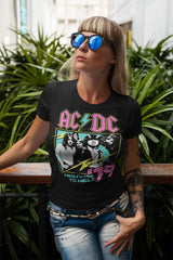 AC/DC Neon Highway Adult Graphic T-Shirt - Retro Rock Music Clothing - Concert Lover Gift Idea