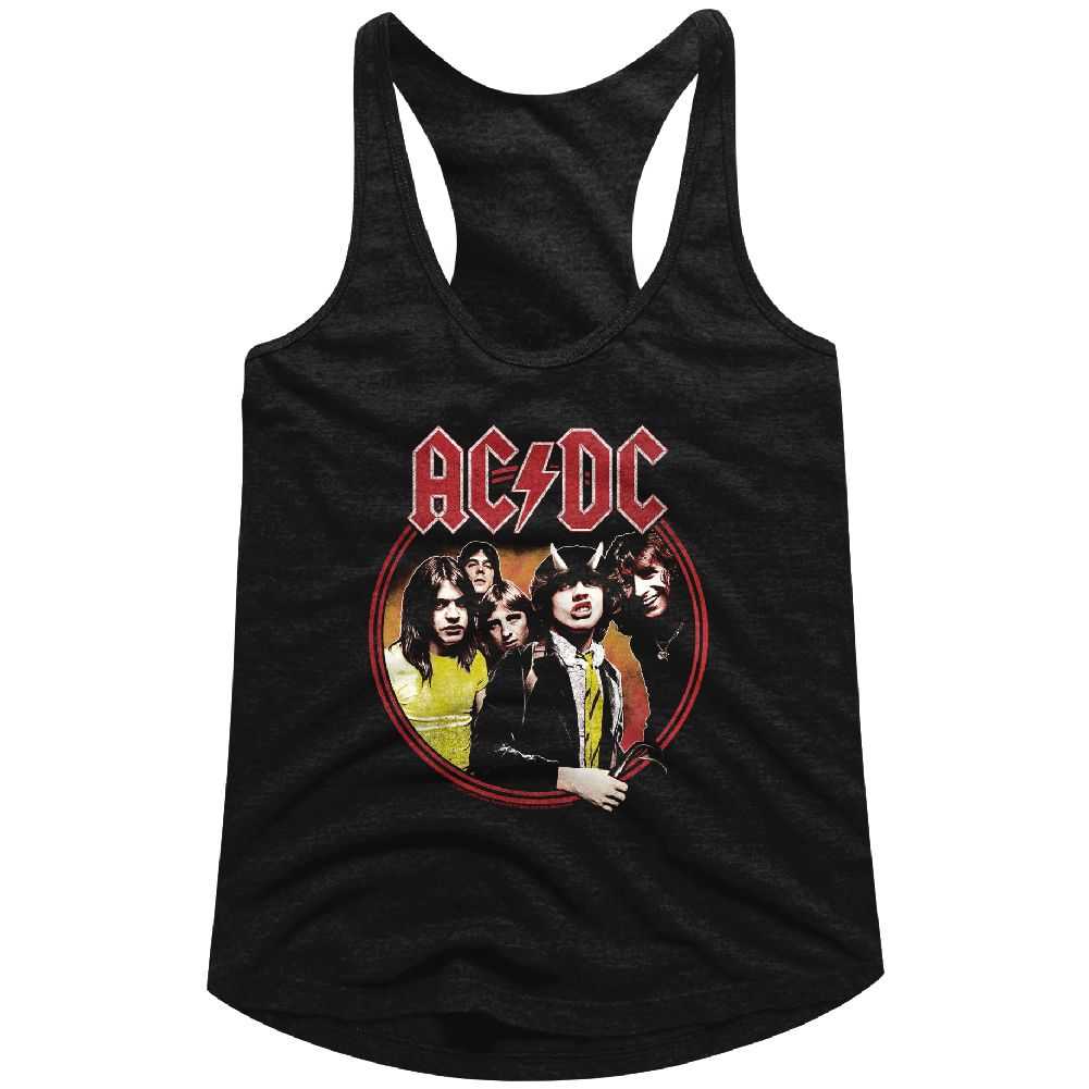 AC/DC Highway To Hell Circle Graphic Tank Top - Vintage 70s Hard Rock Concert Apparel - Women Music Fan Gift