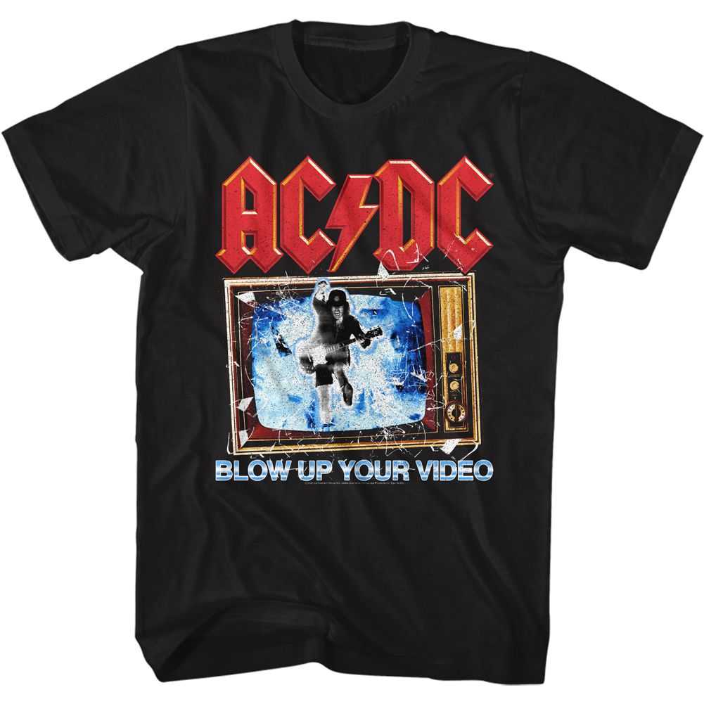 AC/DC Blow Up Your Video Adult Graphic T-Shirt - Retro Rock Music Clothing - Concert Lover Gift Idea
