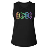 AC/DC Rainbow Logo Adult Woman Tank Top - Retro Rock Music Clothing - Concert Lover Gift Idea