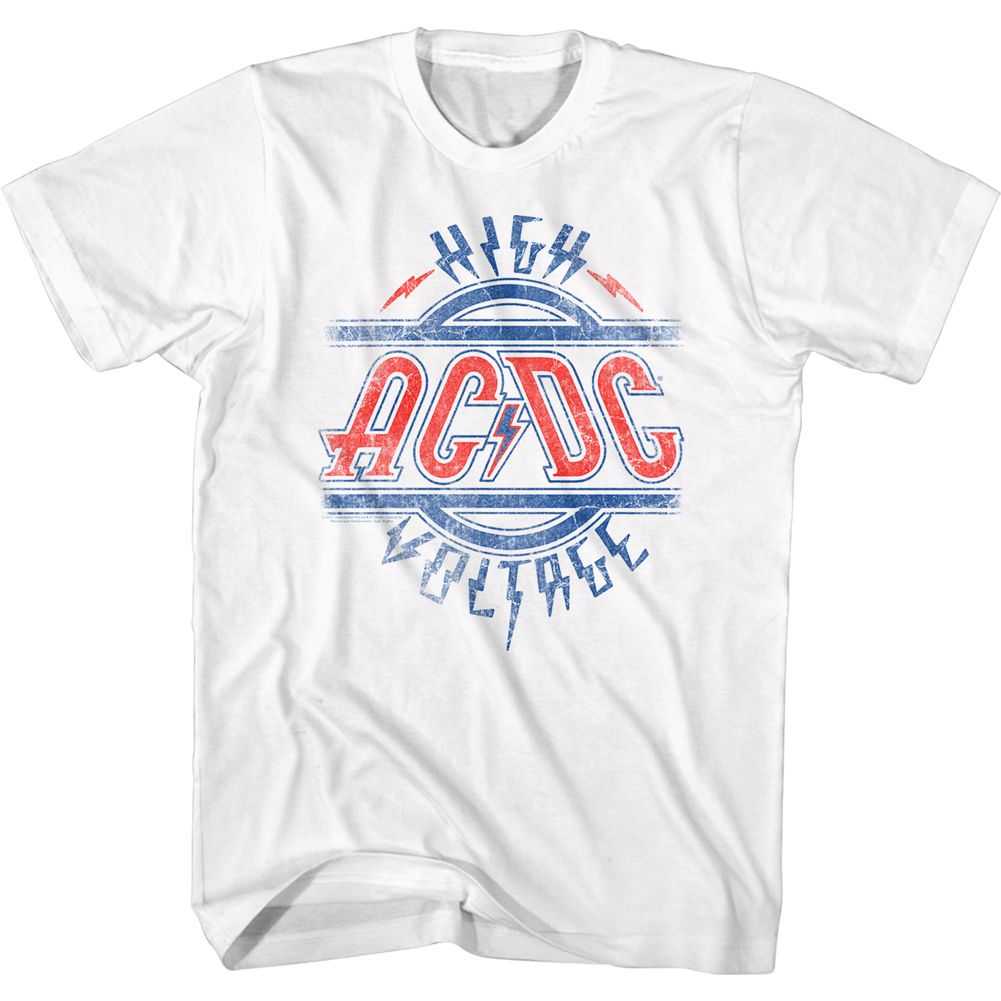 AC/DC Red White and Blue Logo Graphic T-Shirt - Officially Licensed Rock Band Tee