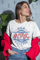 AC/DC Red White and Blue Logo Graphic T-Shirt - Officially Licensed Rock Band Tee