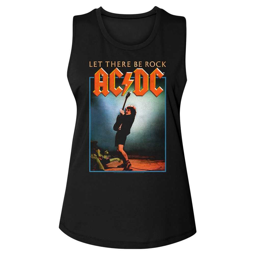 AC/DC Let There Be Rock Adult Woman Tank Top - Retro Rock Music Clothing - Concert Lover Gift Idea