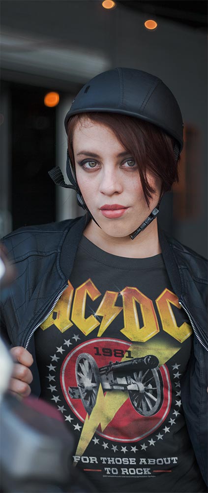 AC/DC Cannon Lightning Adult Graphic T-Shirt - Retro Rock Music Clothing - Concert Lover Gift Idea