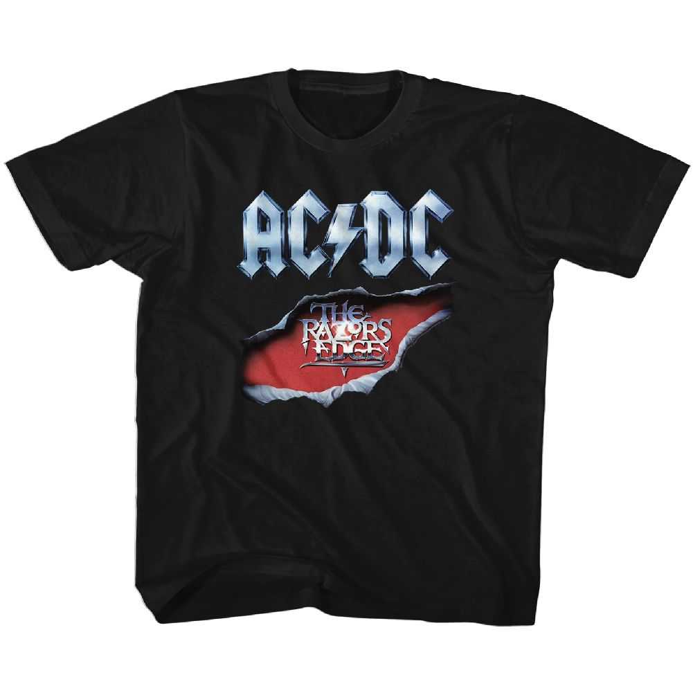AC/DC The Razors Edge Youth Graphic T-Shirt - Retro Rock Music Clothing - Young Concert Lover Gift Idea