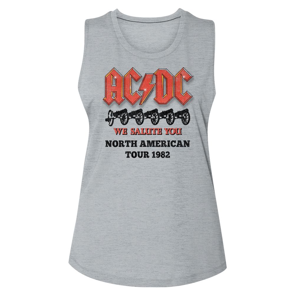 AC/DC Cannons Salute Ladies Woman Tank Top - Retro Rock Music Clothing - Concert Lover Gift Idea