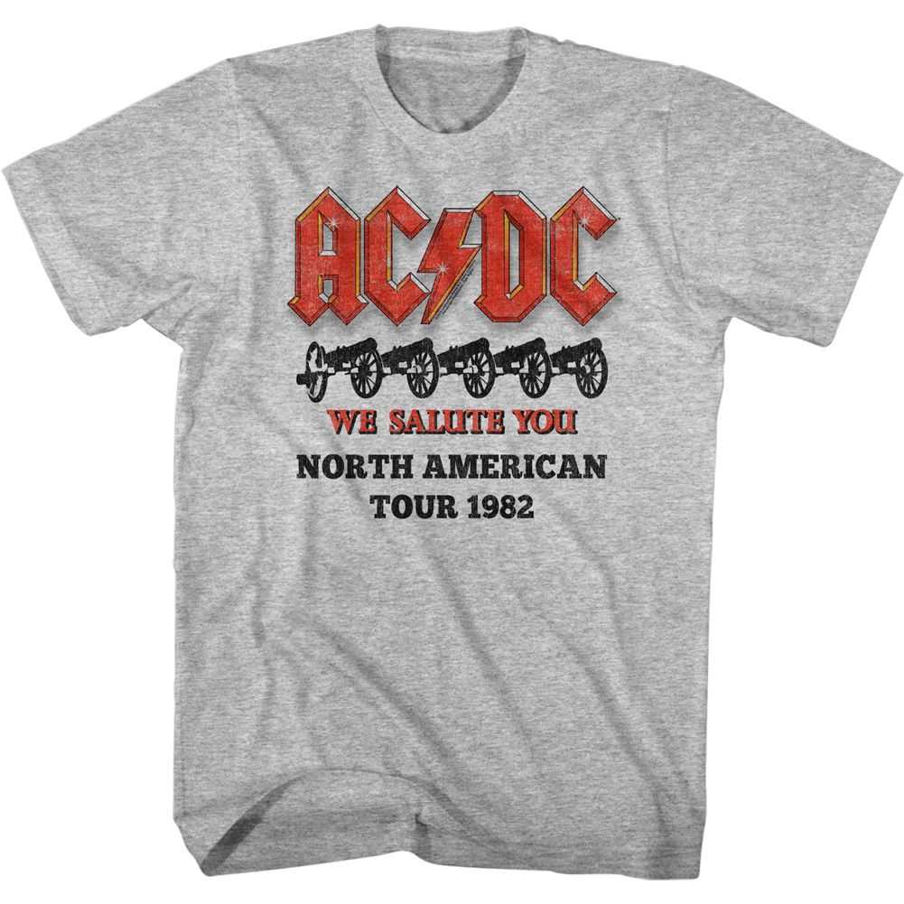 AC/DC Cannons Salute Adult Graphic T-Shirt - Retro Rock Music Clothing - Concert Lover Gift Idea