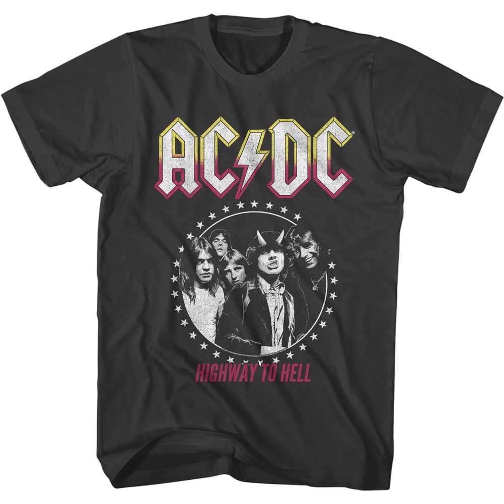 AC/DC Classic Circle Stars Logo Unisex T-Shirt - Rock Band Graphic Tee