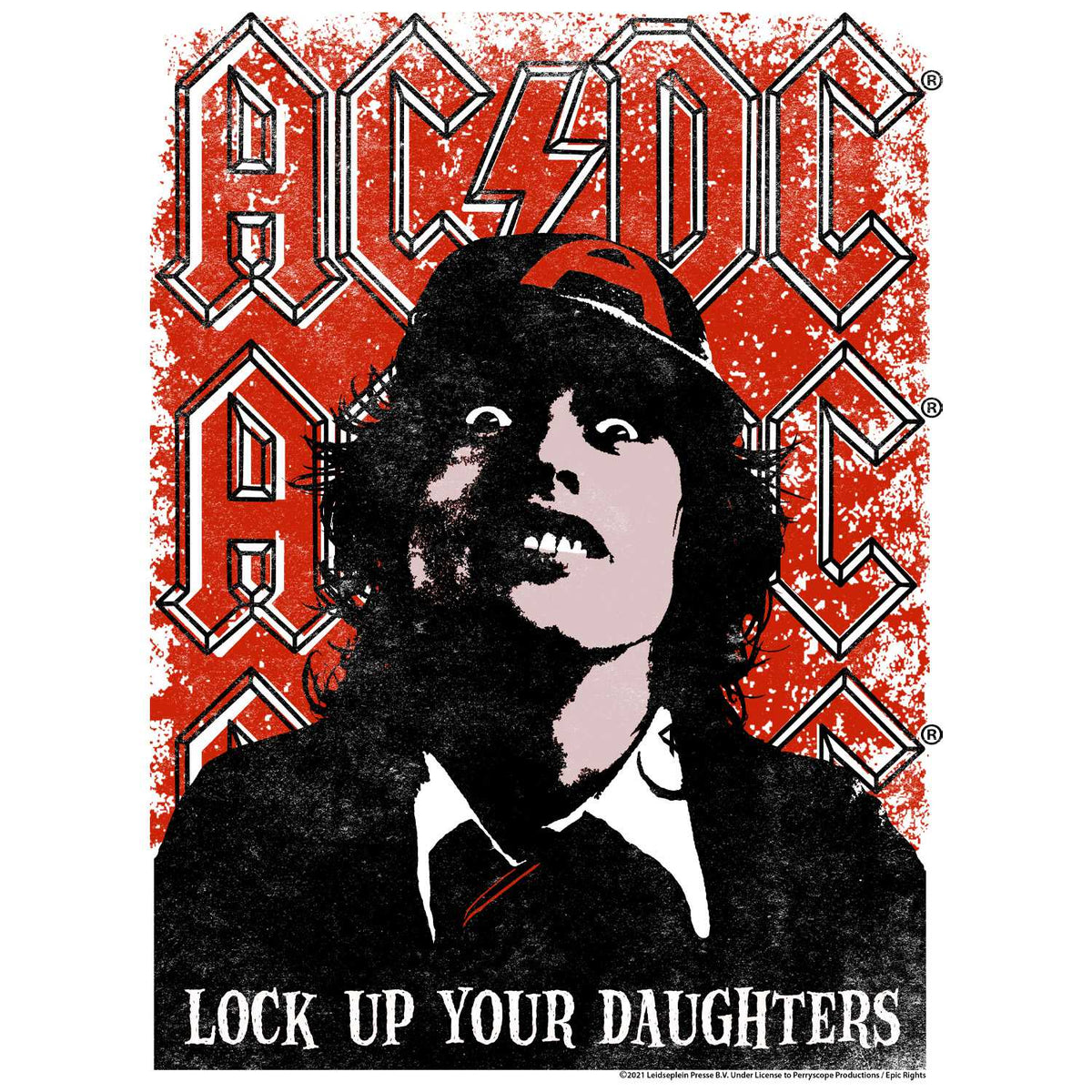 AC/DC Lock Up Daughters Adult Graphic T-Shirt - Retro Rock Music Clothing - Concert Lover Gift Idea