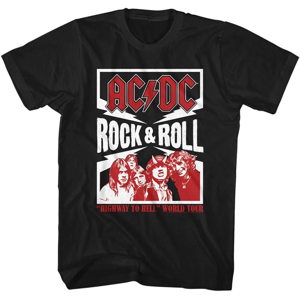 AC/DC Rock and Roll Lightning Graphic T-Shirt - Official Classic Band Tee