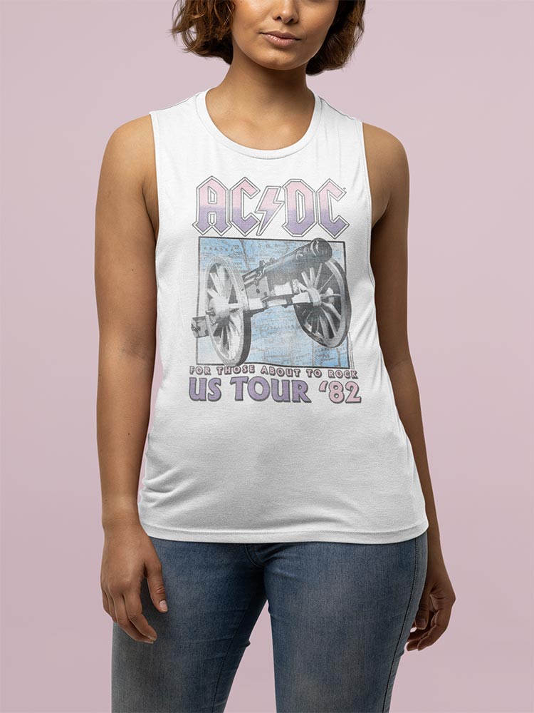 AC/DC For Those About to Rock Tour Graphic Ladies Tank Top - Official Concert Band Tee