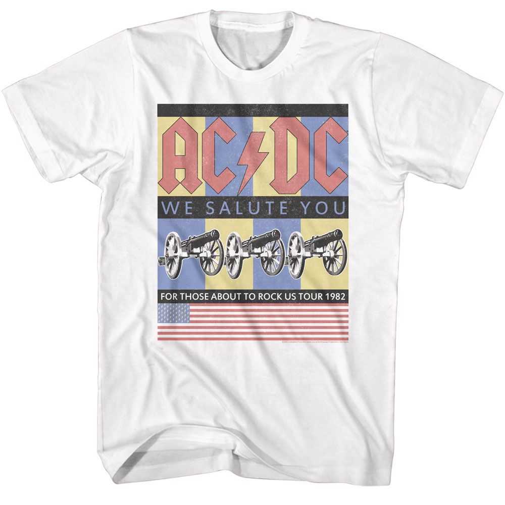 AC/DC We Salute You Flag Graphic T-Shirt - Vintage Rock Band Tee - Unisex