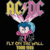 AC/DC Fly on the Wall Large Fly Graphic T-Shirt - Official 1985 Rock Band Tee