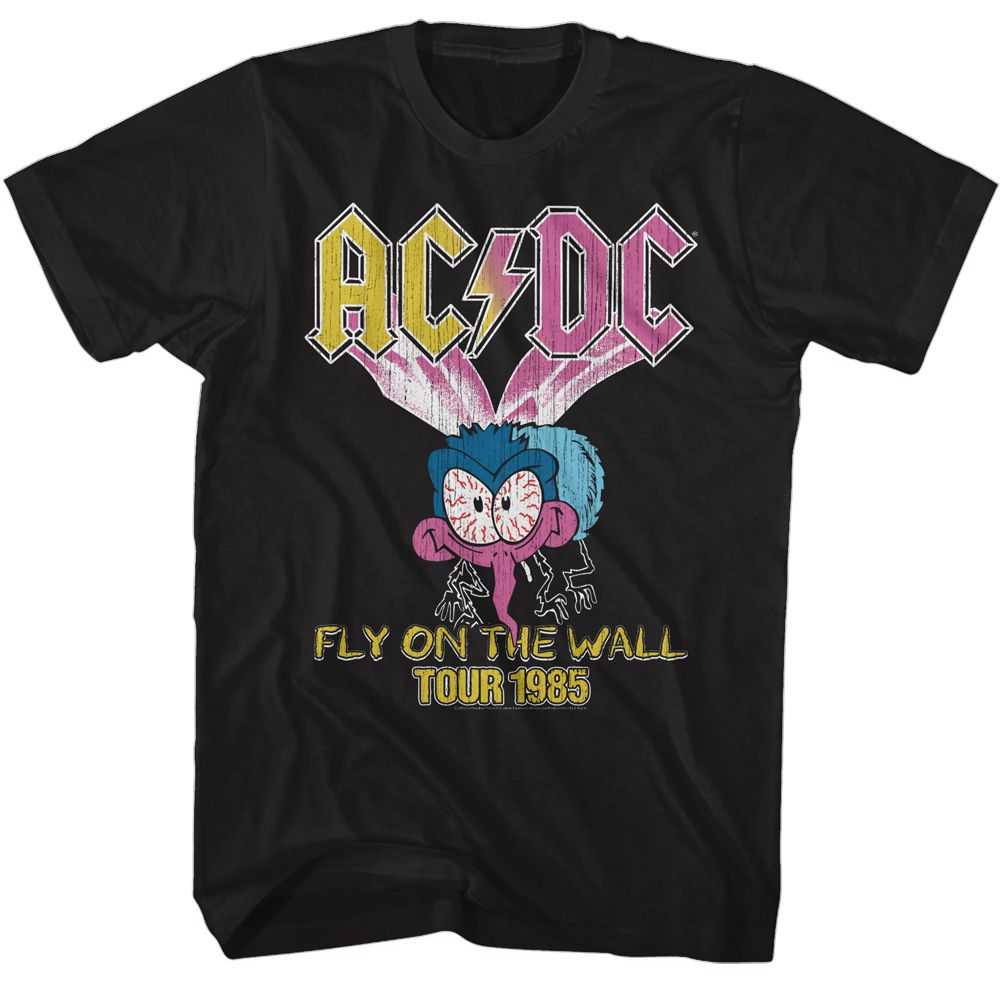 AC/DC Fly on the Wall Large Fly Graphic T-Shirt - Official 1985 Rock Band Tee