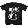 AC/DC Highway To Hell Black and White Photo Graphic Youth Tee - Unisex Kids Rock Band Shirt
