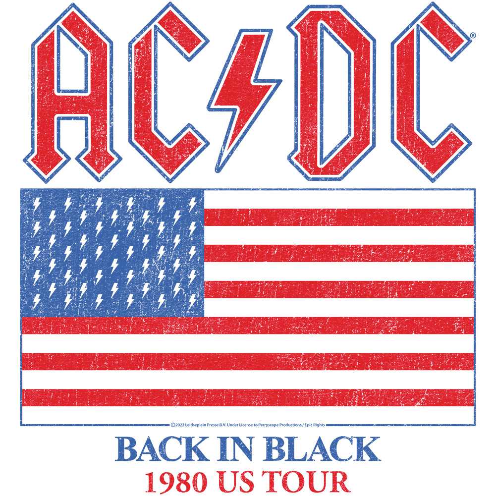 AC/DC US Tour Graphic T-Shirt - Official Classic Rock Band Concert Tee