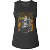 AC/DC Flaming Guitar Graphic Ladies Tank Top - Official Angus Young Rock Band Tee
