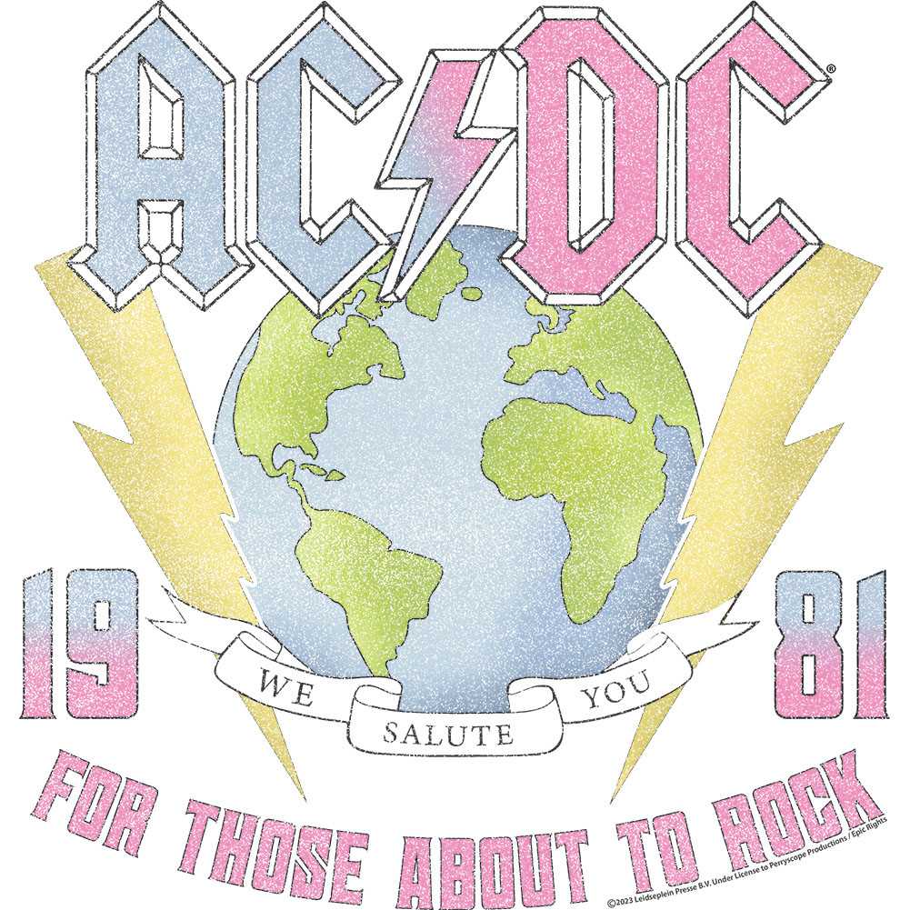 AC/DC For Those About to Rock Earth Graphic Ladies T-Shirt - Official Band Tee