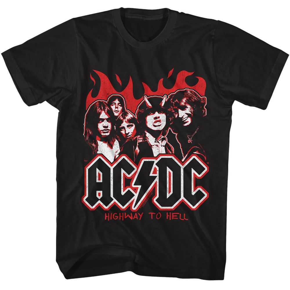 AC/DC Highway to Hell Two-Tone Graphic T-Shirt - Official Classic Rock Band Tee