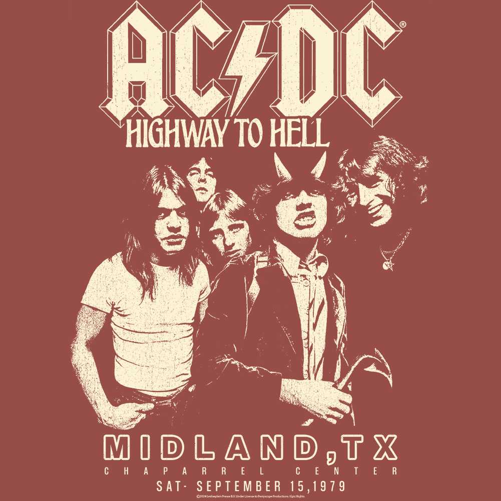 AC/DC Highway to Hell Texas Tour Graphic T-Shirt - Official Rock Band Tee