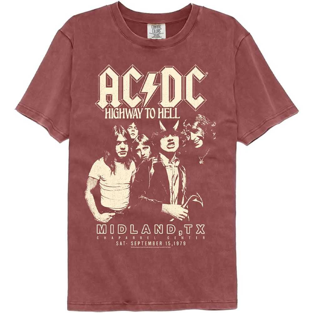 AC/DC Highway to Hell Texas Tour Graphic T-Shirt - Official Rock Band Concert Tee