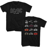 AC/DC 50th Anniversary Graphic T-Shirt - Official Two-Sided Logos Rock Band Tee