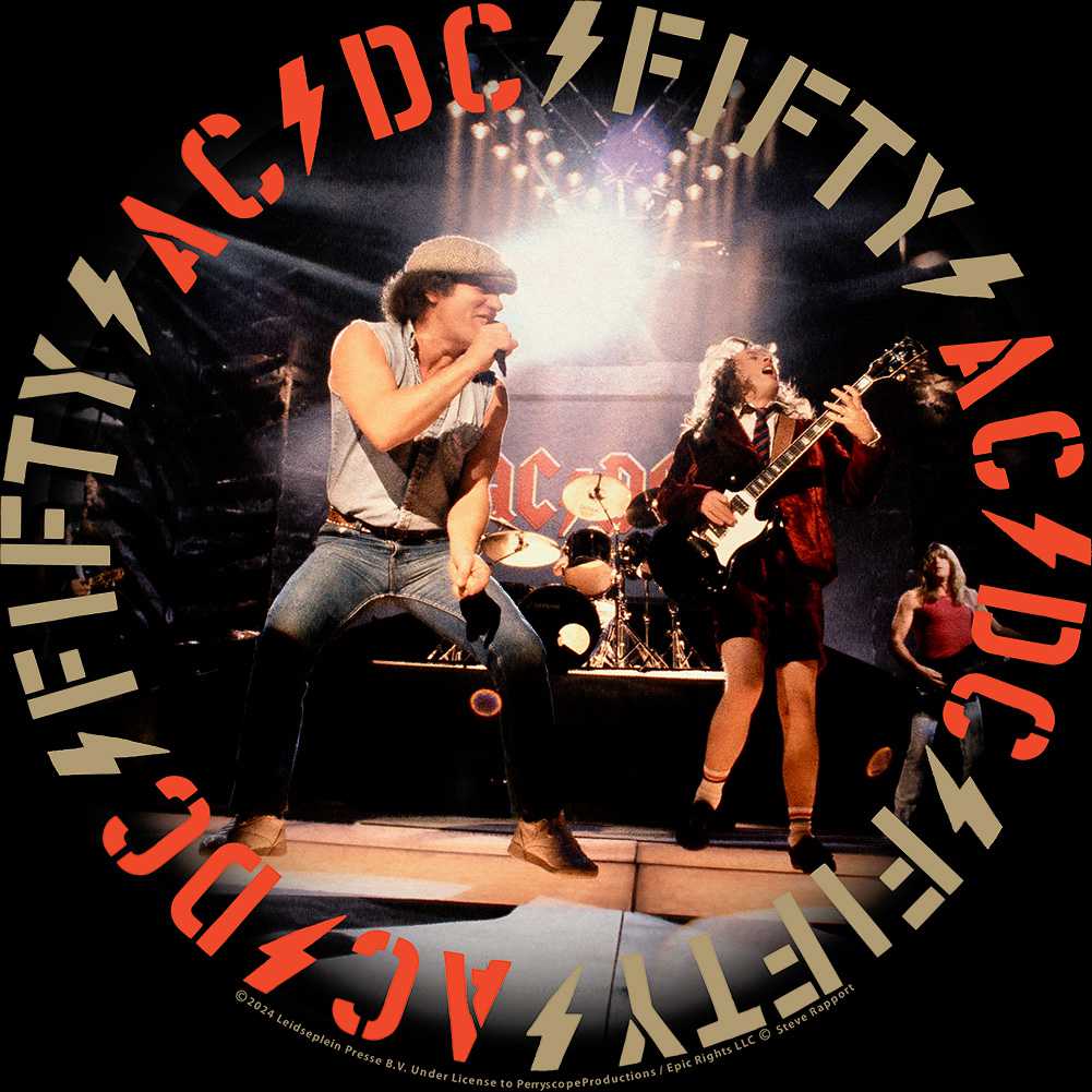 AC/DC 50th Anniversary Band on Stage Graphic T-Shirt - Official Live Rock Band Tee