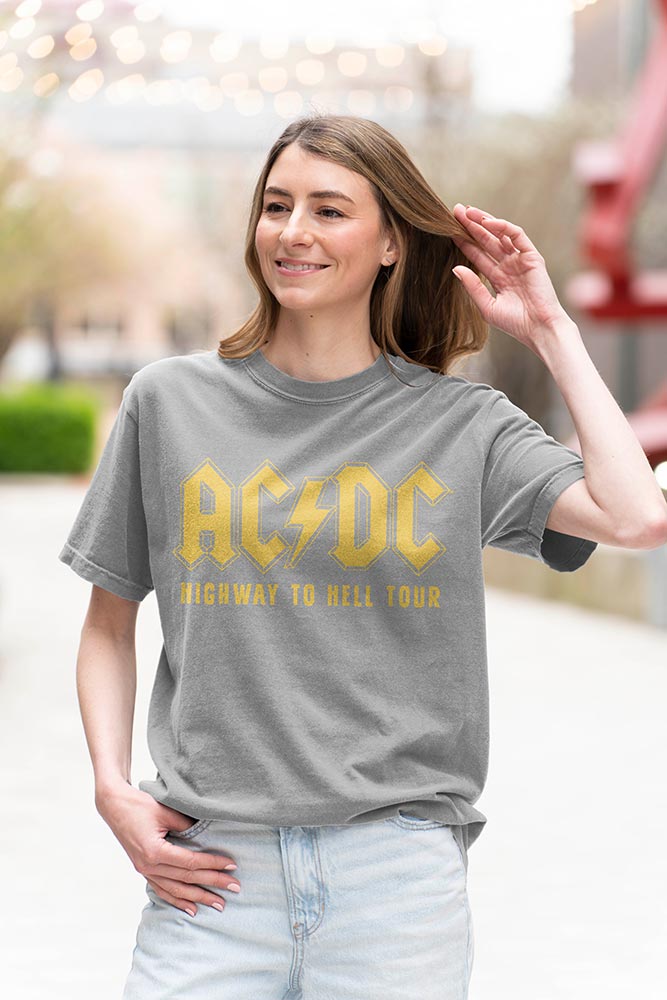 AC/DC Highway to Hell 1979 Tour Graphic T-Shirt - Official Two-Sided Band Concert Tee