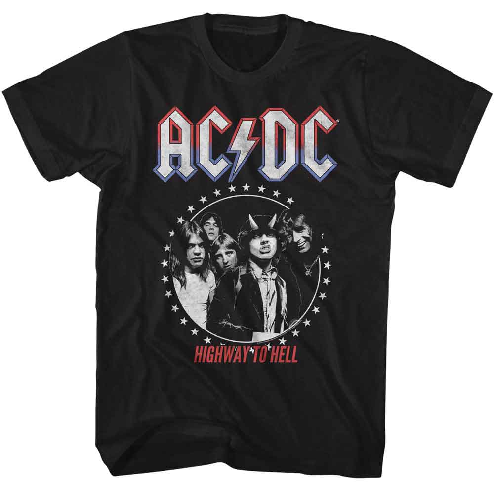 AC/DC Americana Star Circle Graphic T-Shirt - Official Classic Rock Band Tee