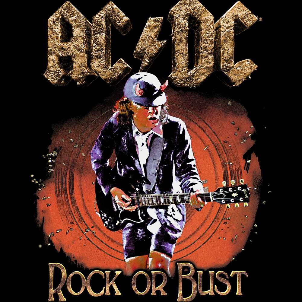 AC/DC Rock or Bust Graphic T-Shirt - Official Two-Sided World Tour Band Tee