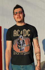 AC/DC Rock or Bust Graphic T-Shirt - Official Two-Sided World Tour Band Tee