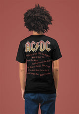 AC/DC Highway to Hell Songs Graphic T-Shirt - Official Two-Sided Band Tee