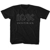 AC/DC Back In Black Youth Graphic T-Shirt - Retro Rock Music Clothing - Young Concert Lover Gift Idea