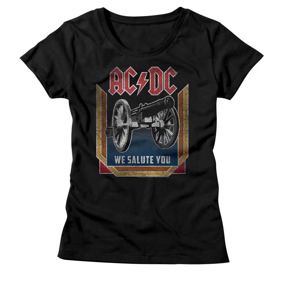 AC/DC We Salute You Graphic Tee - Vintage 80s Hard Rock Concert Apparel - Music Fan Gift