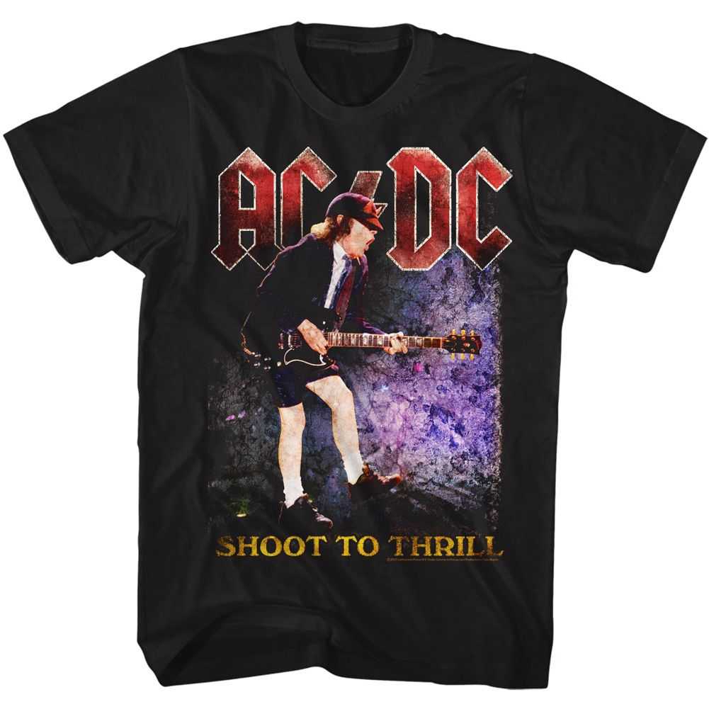 AC/DC Shoot To Thrill Adult Graphic T-Shirt - Retro Rock Music Clothing - Concert Lover Gift Idea