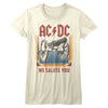 AC/DC Salute Adult Graphic T-Shirt - Retro Rock Music Clothing - Concert Lover Gift Idea