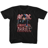 AC/DC Shoot To Thrill Youth Graphic T-Shirt - Retro Rock Music Clothing - Young Concert Lover Gift Idea