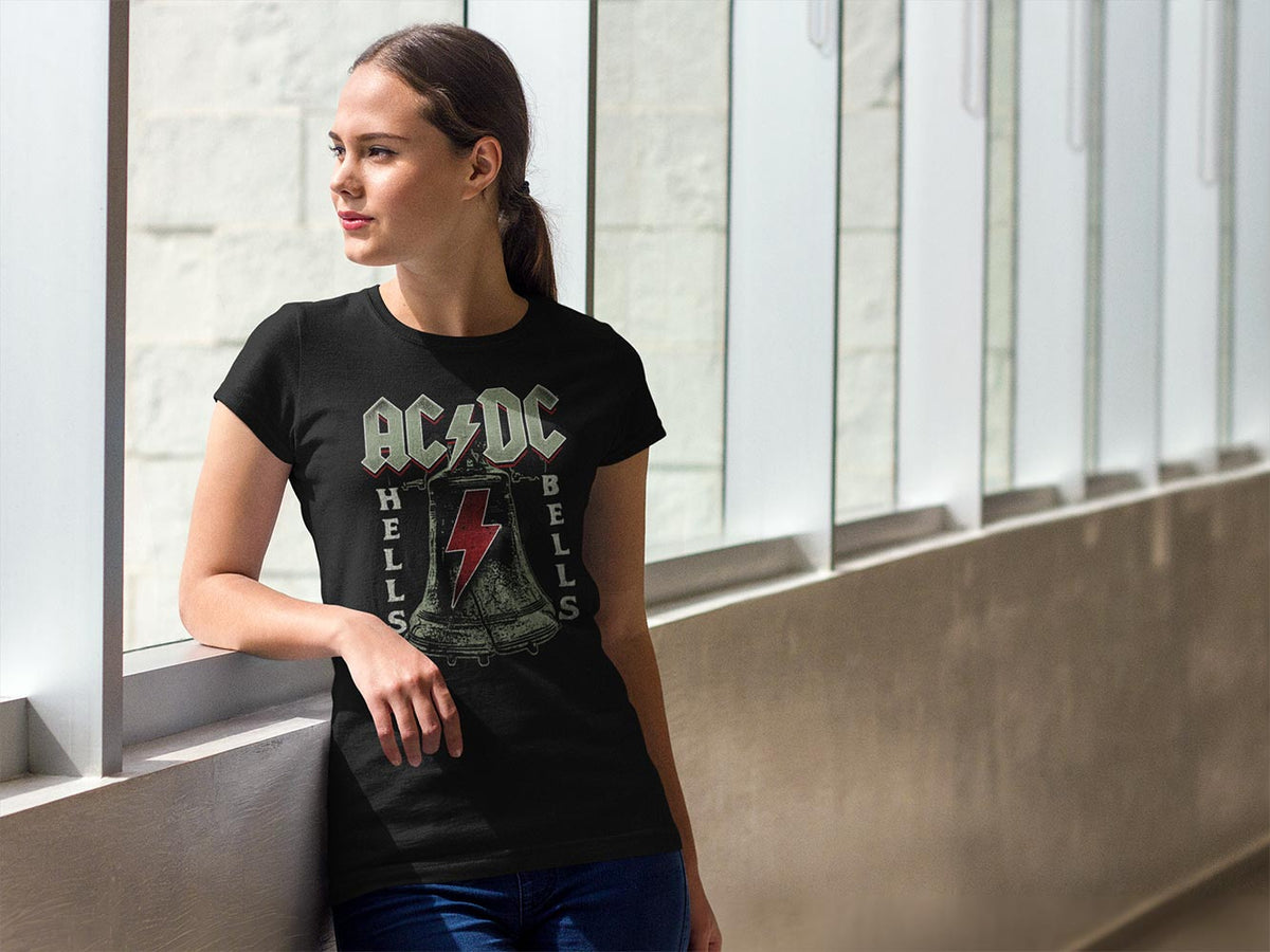 AC/DC Hells Bells Adult Graphic T-Shirt - Retro Rock Music Clothing - Concert Lover Gift Idea
