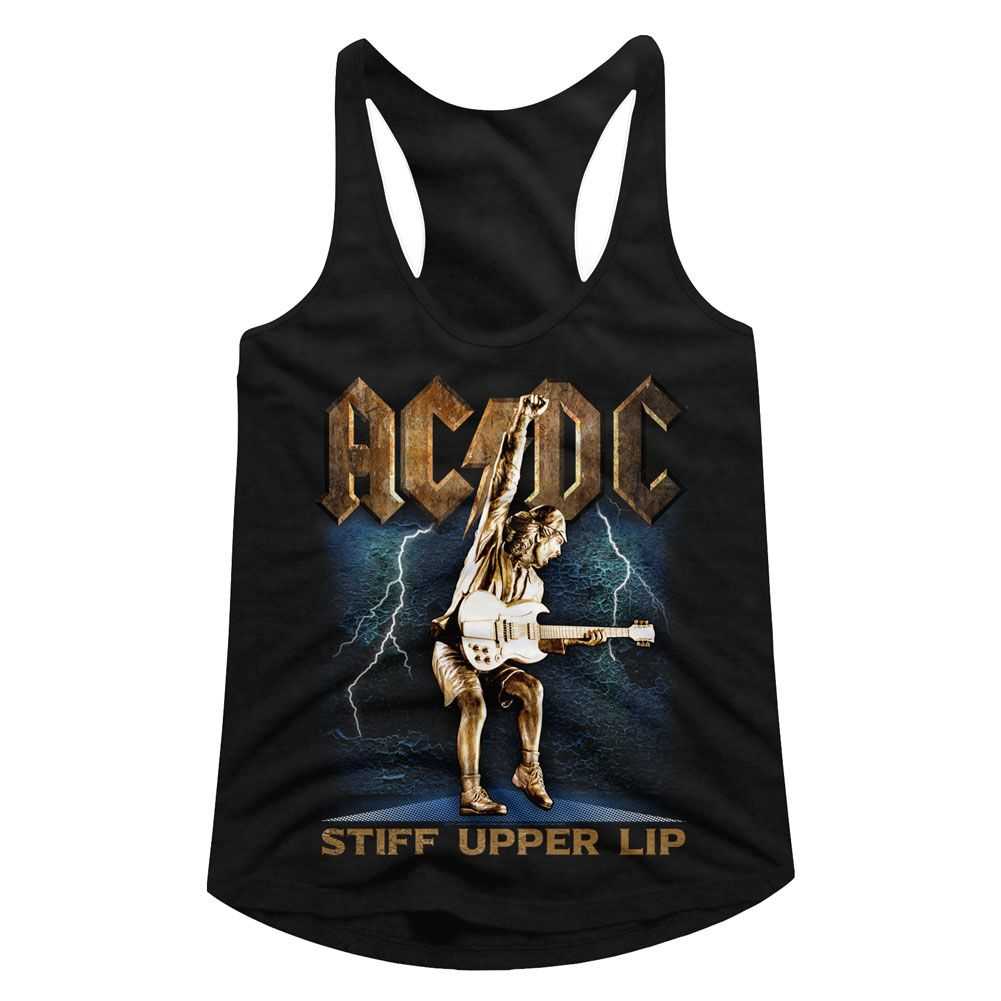 AC/DC Stiff Upper Lip Adult Women's Tank Top - Retro Rock Music Clothing - Concert Lover Gift Idea