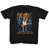 AC/DC Stiff Upper Lip Graphic Tee - Vintage 2000s Hard Rock Concert Apparel - Kids Music Fan Gift