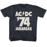 AC/DC Jailbreak Youth Graphic T-Shirt - Retro Rock Music Clothing - Young Concert Lover Gift Idea