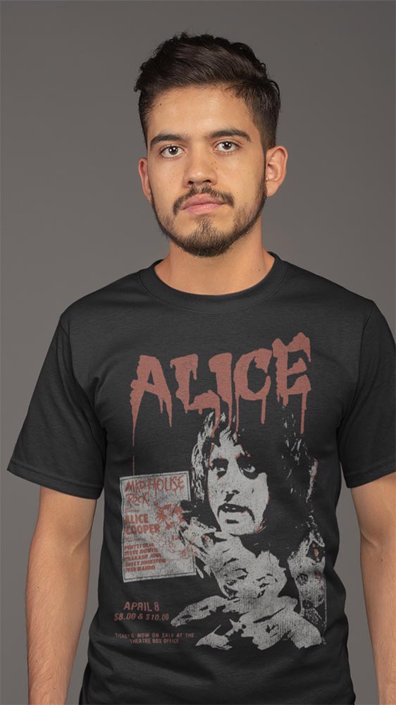 Alice Cooper Madhouse Rock Graphic T-Shirt - Classic Rock Music Clothing - Vintage Concert Lover Gift Idea