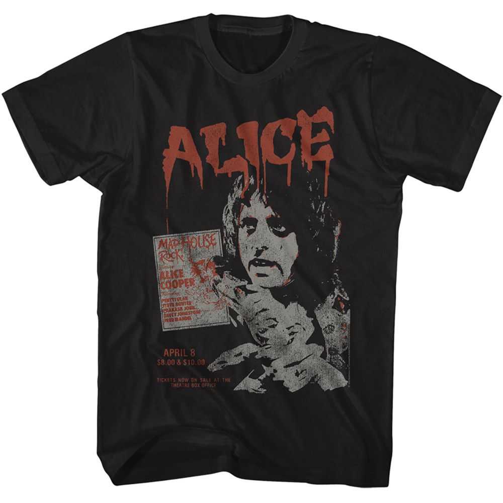 Alice Cooper Madhouse Rock Graphic T-Shirt - Classic Rock Music Clothing - Vintage Concert Lover Gift Idea